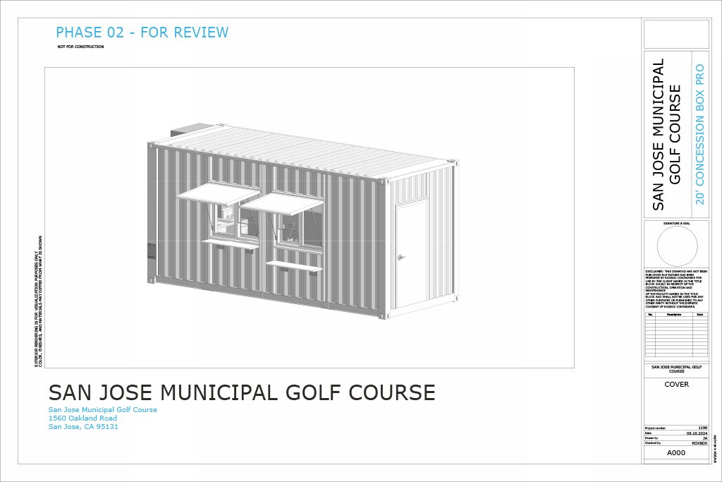 Municipal Golf Course Concession Container – San Jose, CA drawing sheet