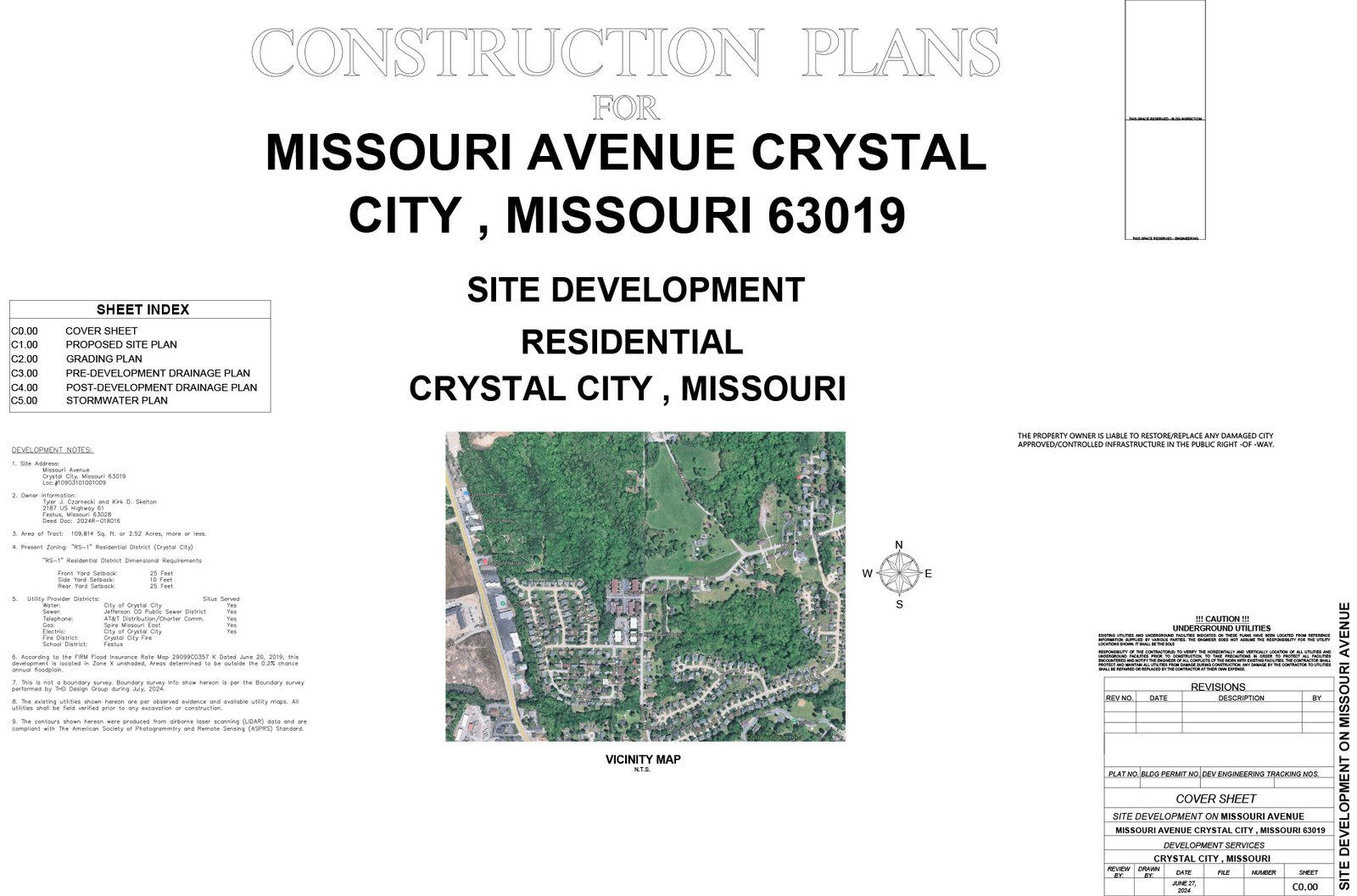 Missouri Avenue Civil Construction Plans – Crystal City, MO drawing sheet